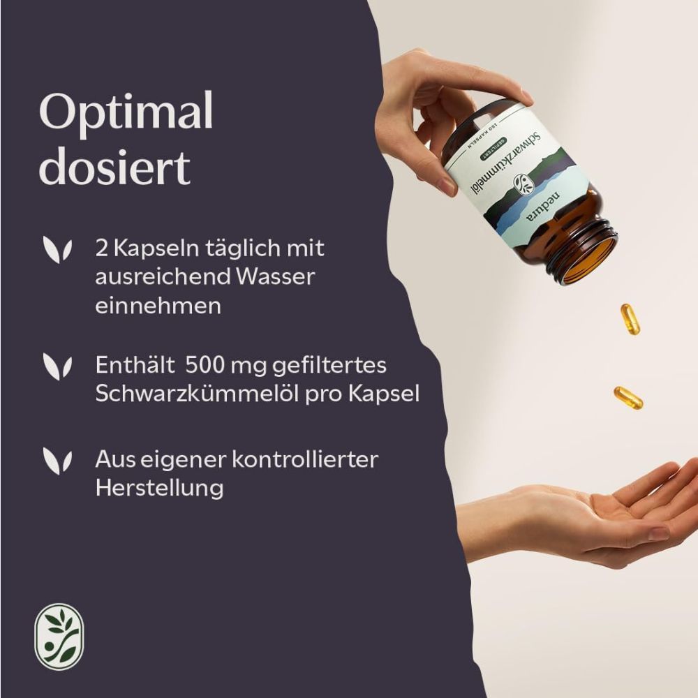 Nedura | Schwarzkümmelöl Kapseln (gefiltert) – 150 Stück