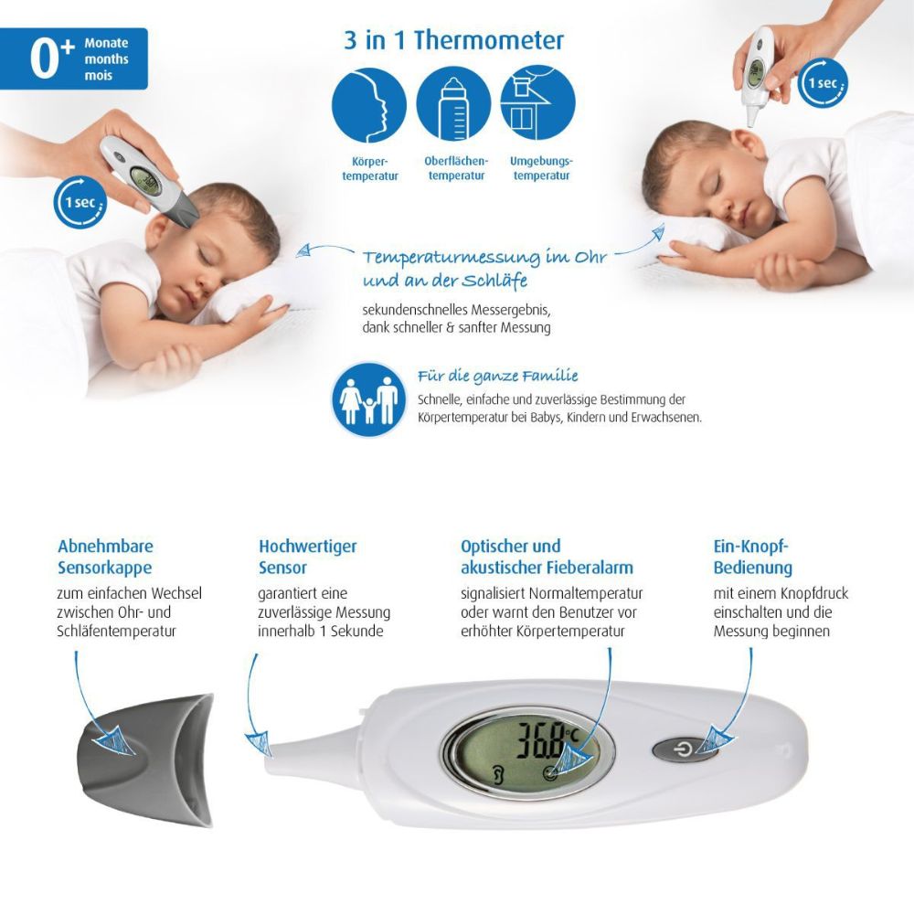 reer | SkinTemp 3in1 Infrarot-Fieberthermometer