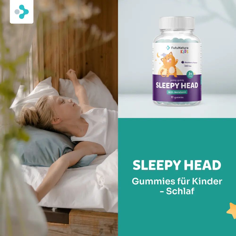 FutuNatura | Sleepy head - Melatonin für besseren Schlaf - 30 Gummibonbons