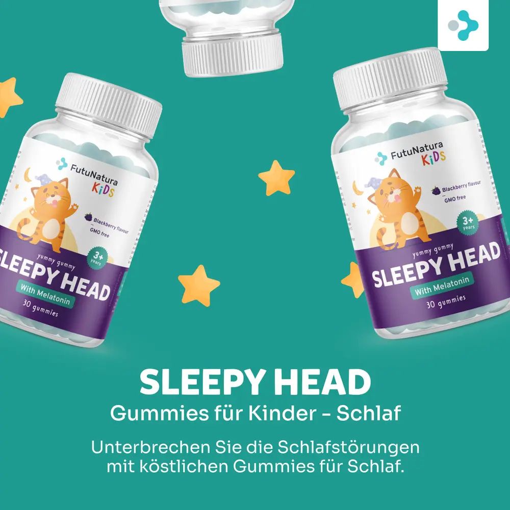 FutuNatura | Sleepy head - Melatonin für besseren Schlaf - 30 Gummibonbons