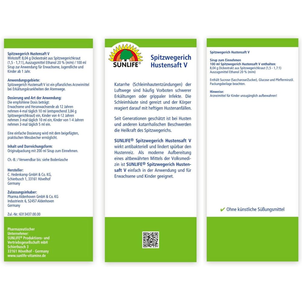 Sunlife | Spitzwegerich Hustensaft V