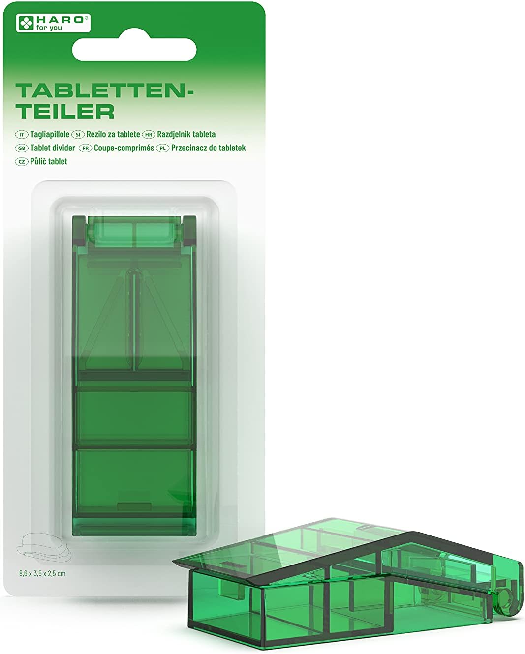 Haro | Tablettenteiler - Tablettenschneider mit Ablagefach