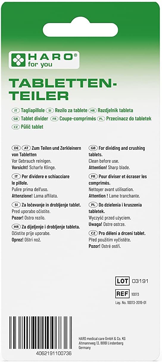 Haro | Tablettenteiler - Tablettenschneider mit Ablagefach
