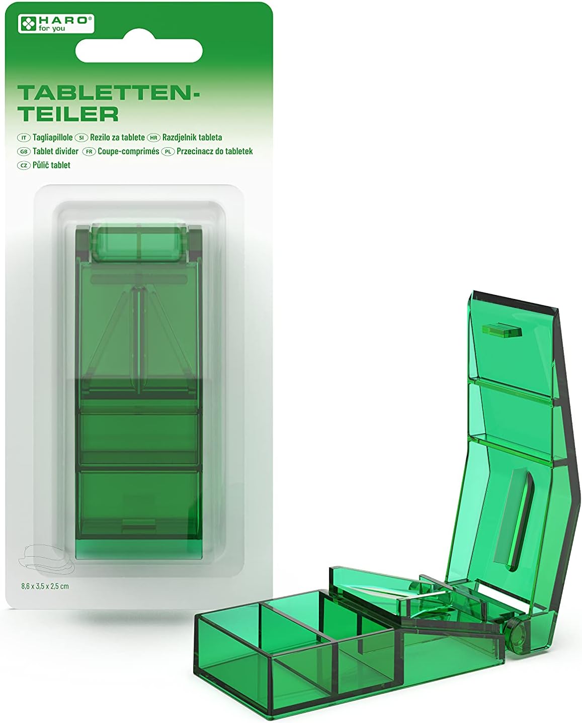 Haro | Tablettenteiler - Tablettenschneider mit Ablagefach