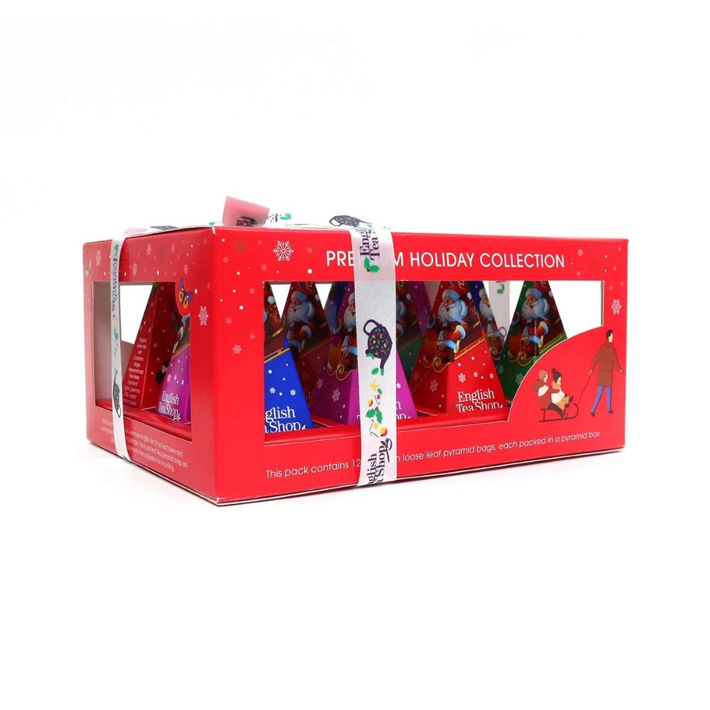 English Tea Shop | Tee Geschenk "Winter Kollektion" mit Schleife - Rot - 12 Pyramiden-Beutel