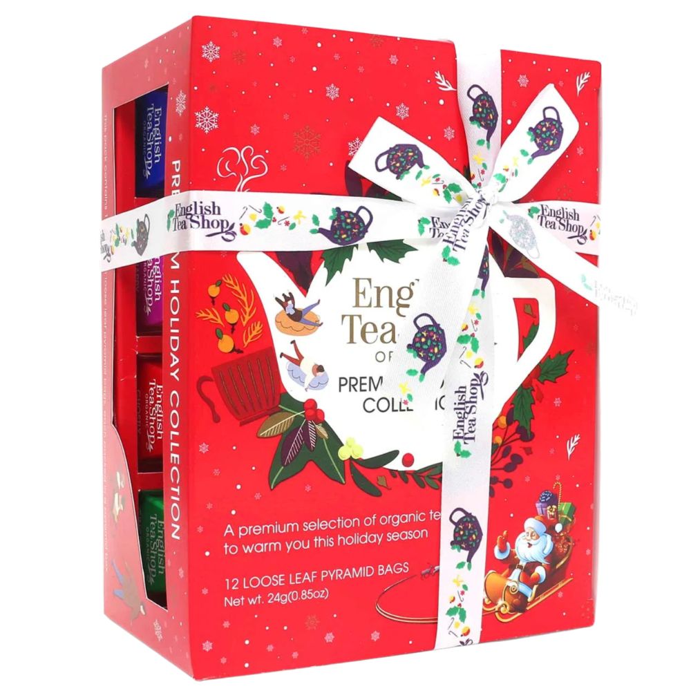 English Tea Shop | Tee Geschenk "Winter Kollektion" mit Schleife - Rot - 12 Pyramiden-Beutel
