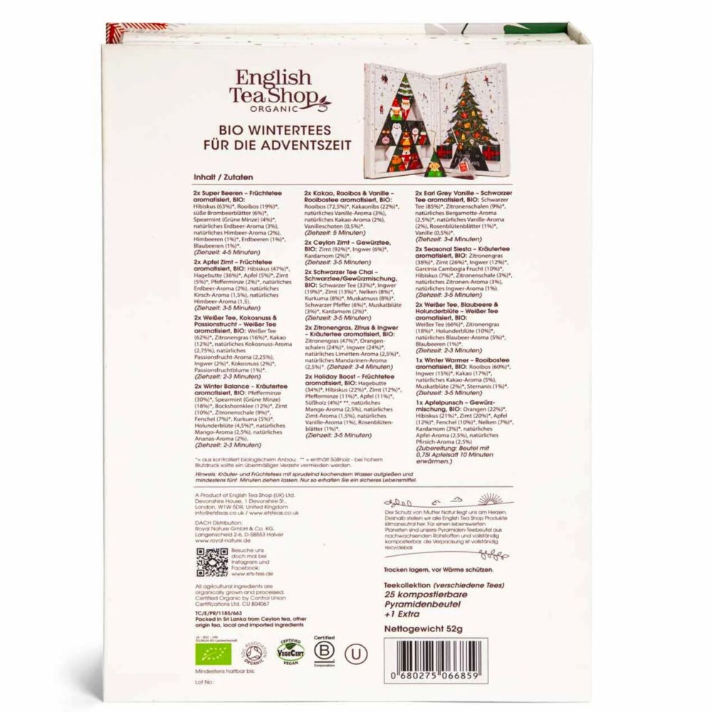 English Tea Shop | Teebuch Adventskalender mit 25 köstlichen Tees - Weiß