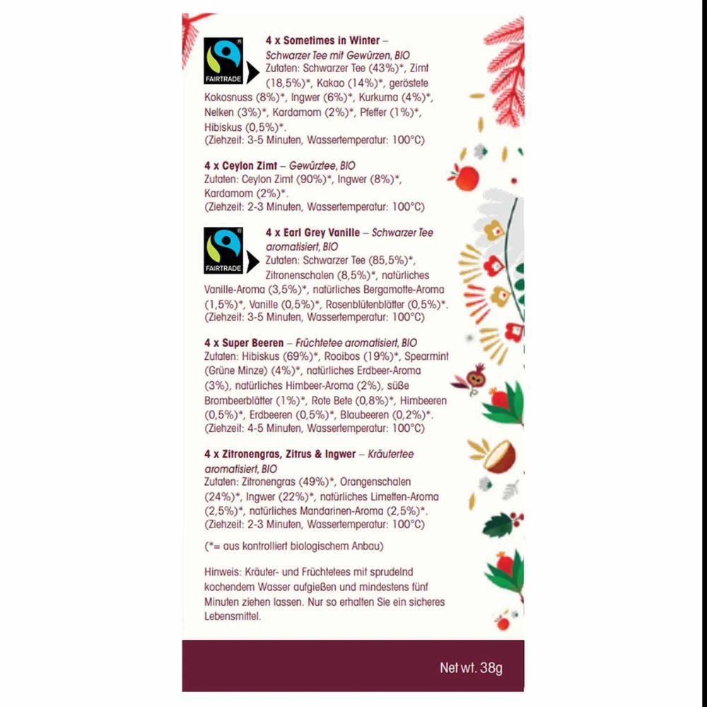 English Tea Shop | Teegeschenk "Frohe Weihnachten" personalisierbar mit Klappkarte