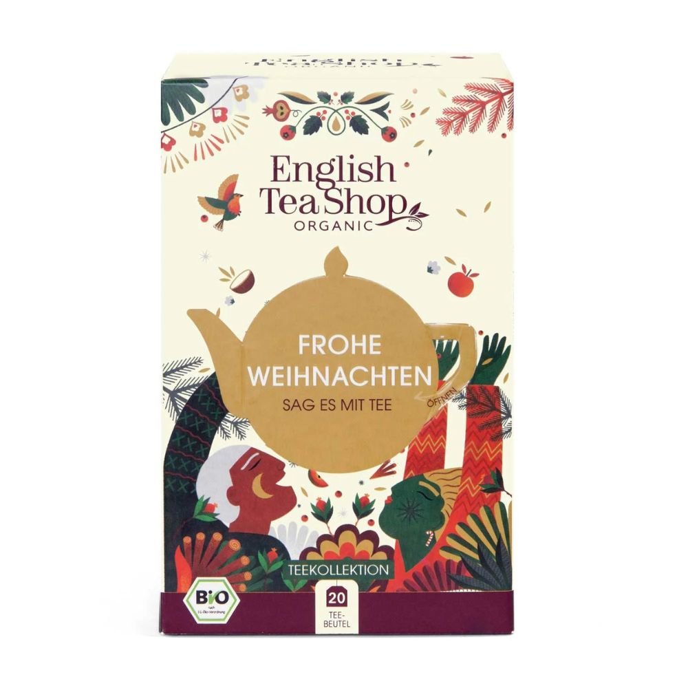 English Tea Shop | Teegeschenk "Frohe Weihnachten" personalisierbar mit Klappkarte