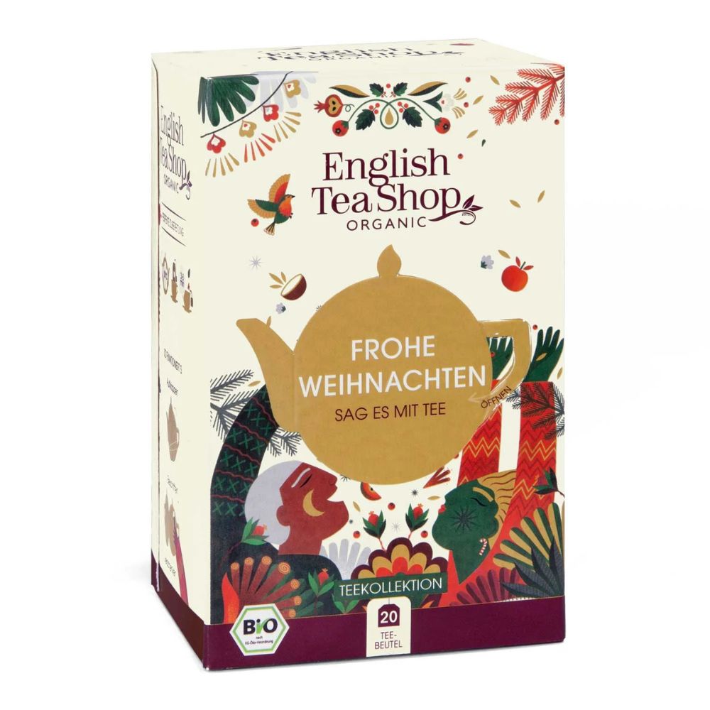 English Tea Shop | Teegeschenk "Frohe Weihnachten" personalisierbar mit Klappkarte