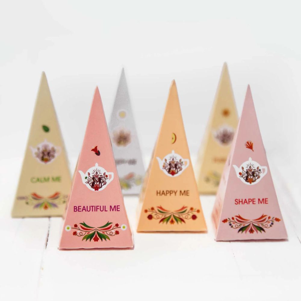 English Tea Shop | Teegeschenk mit Schleife "Wellness Tee Kollektion" - 12 Pyramiden-Beutel