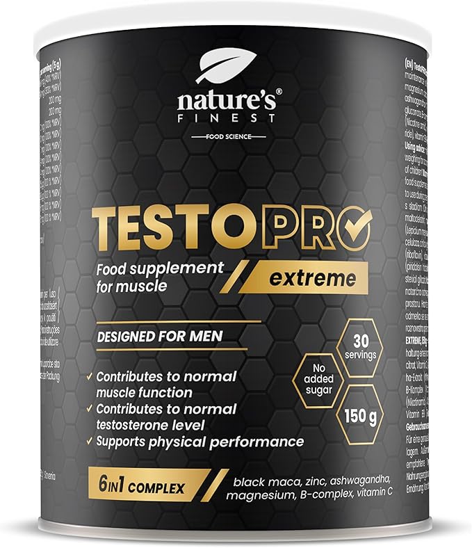 Nature's Finest I TestoPRO Extreme - 6-in-1 Muskel- und Testosteron-Support-Komplex