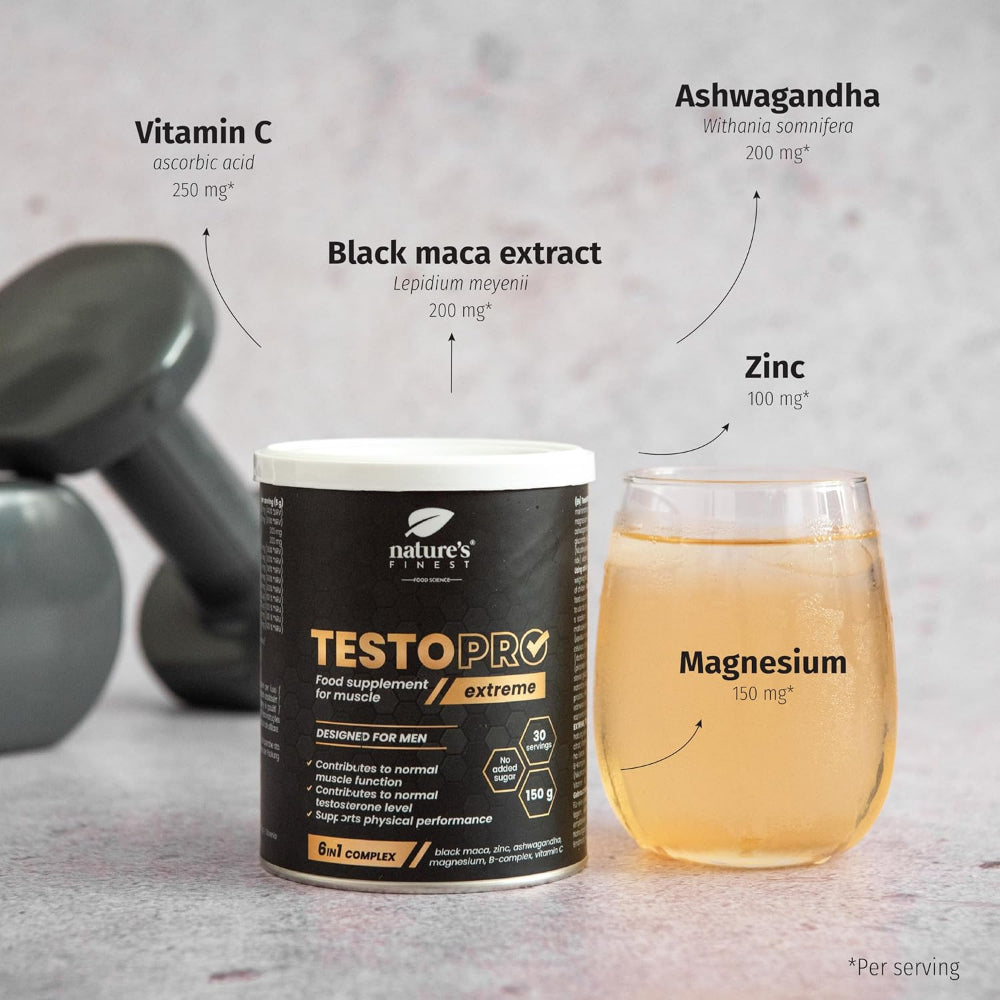 Nature's Finest I TestoPRO Extreme - 6-in-1 Muskel- und Testosteron-Support-Komplex