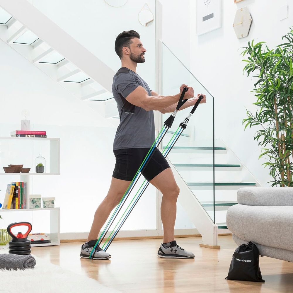 InnovaGoods | Widerstandsbänder mit regulierbaren Stretchbändern und Zubehör - 3-Set