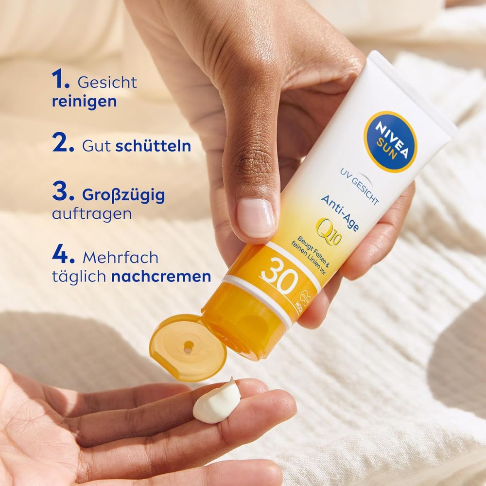 NIVEA SUN | UV Gesicht Q10 Anti-Age Sonnenschutz mit LSF 30 - 50ml