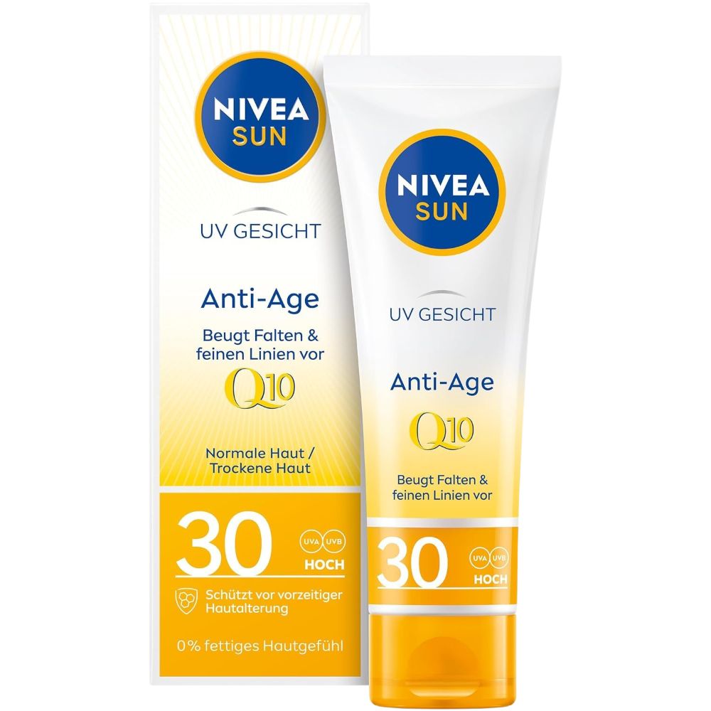 NIVEA SUN | UV Gesicht Q10 Anti-Age Sonnenschutz mit LSF 30 - 50ml