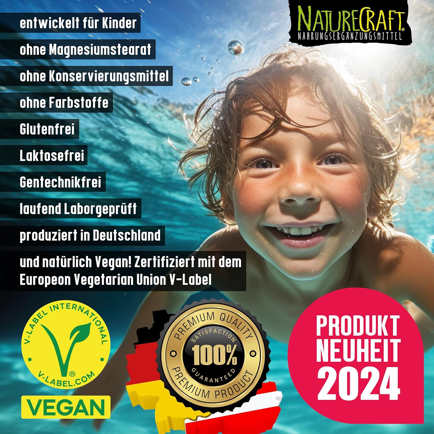 NatureCraft | Vegan Algenöl Omega 3 Tropfen KIDS - 20ml KIDS