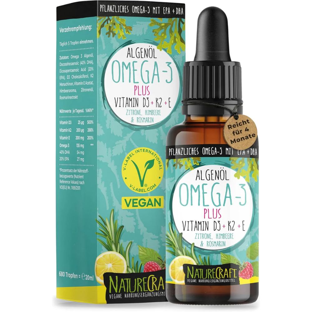 NatureCraft | Vegan Algenöl Omega 3 Plus - 20ml