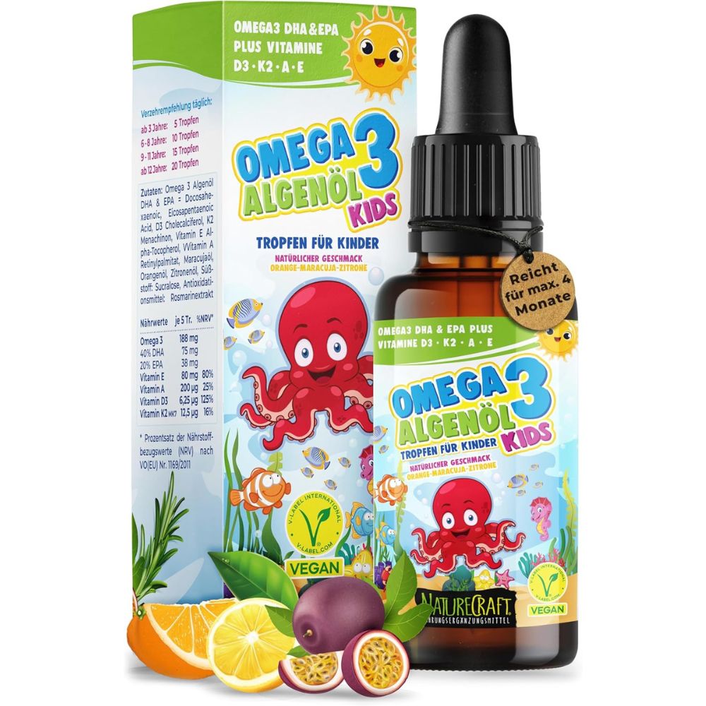 NatureCraft | Vegan Algenöl Omega 3 Tropfen KIDS - 20 ml