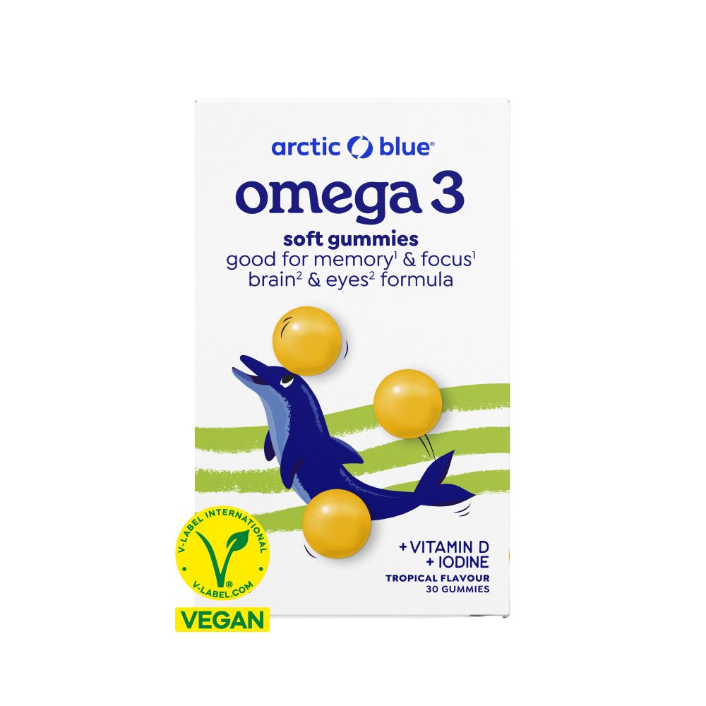 Arctic Blue Vegane Omega-3-Gummis DHA Vitamin D3 und Jod (30 Gummis)