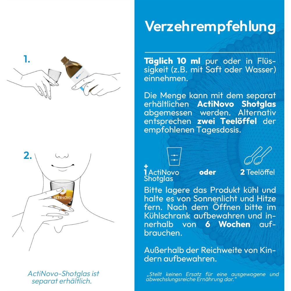 ActiNovo | Magnesium Liposomal mit Zitrone-, Basilikum-, Holundergeschmack - 250ml