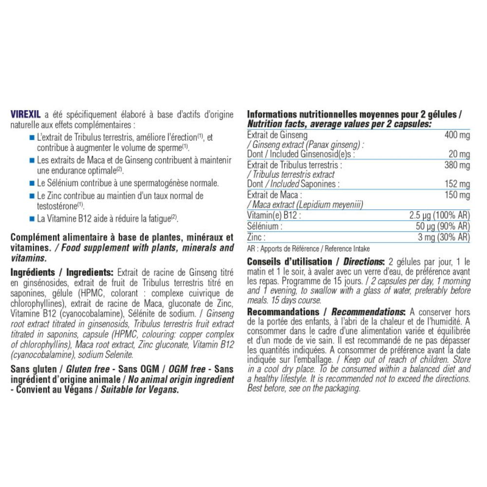 Nutri Expert | Virexil für Männer für Potenz und Libido – Alternative zu Viagra und Kamagra - 30 Kapseln