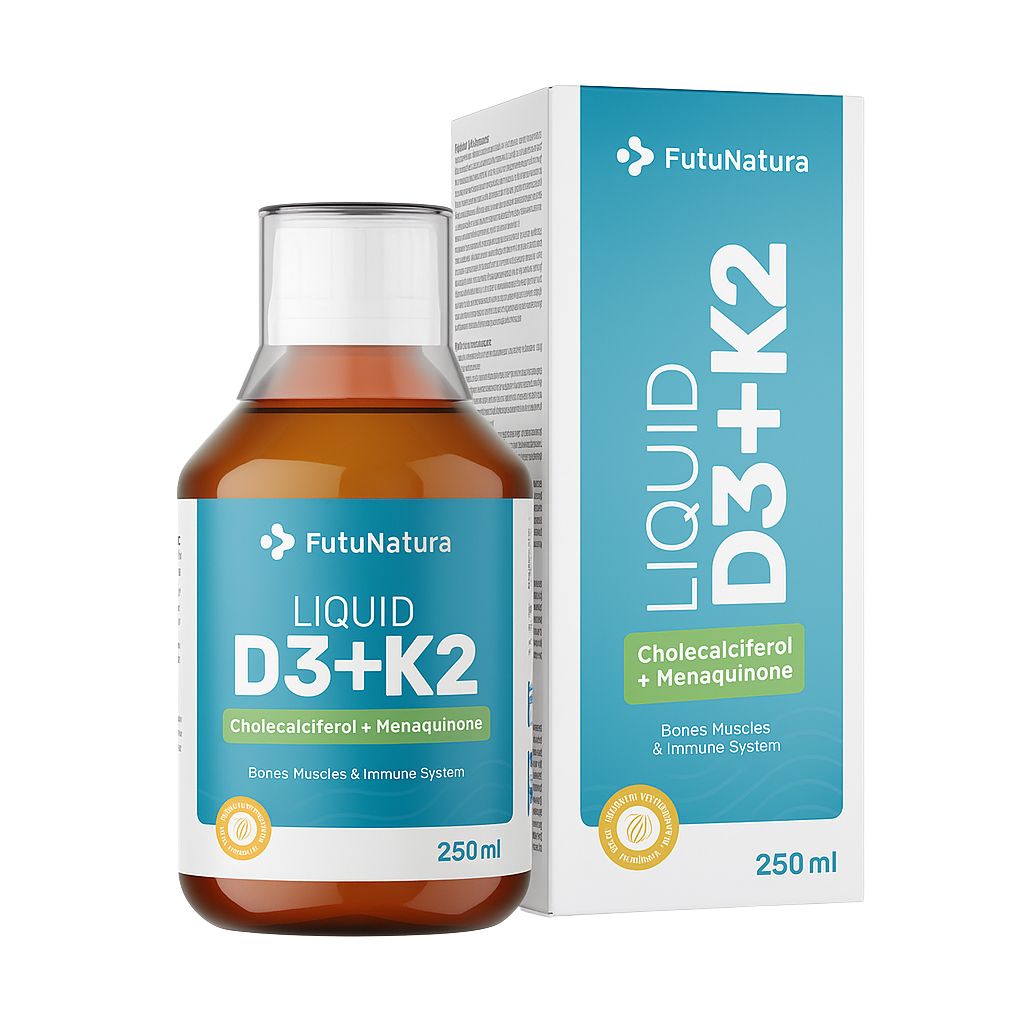 FutuNatura | Vitamin D3 + K2 für gesunde Knochen und Zähne – flüssig - 250 ml