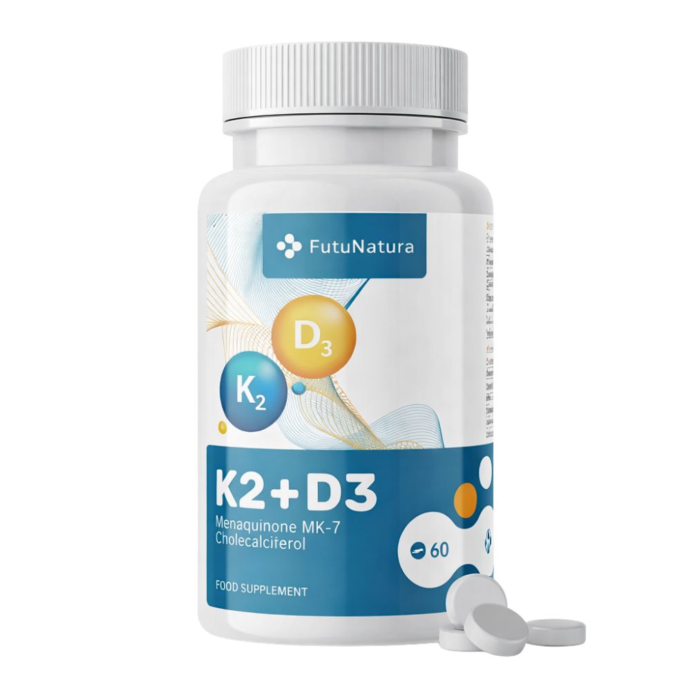 FutuNatura | Vitamin K2 + D3 für gesunde Knochen - 60 Tabletten