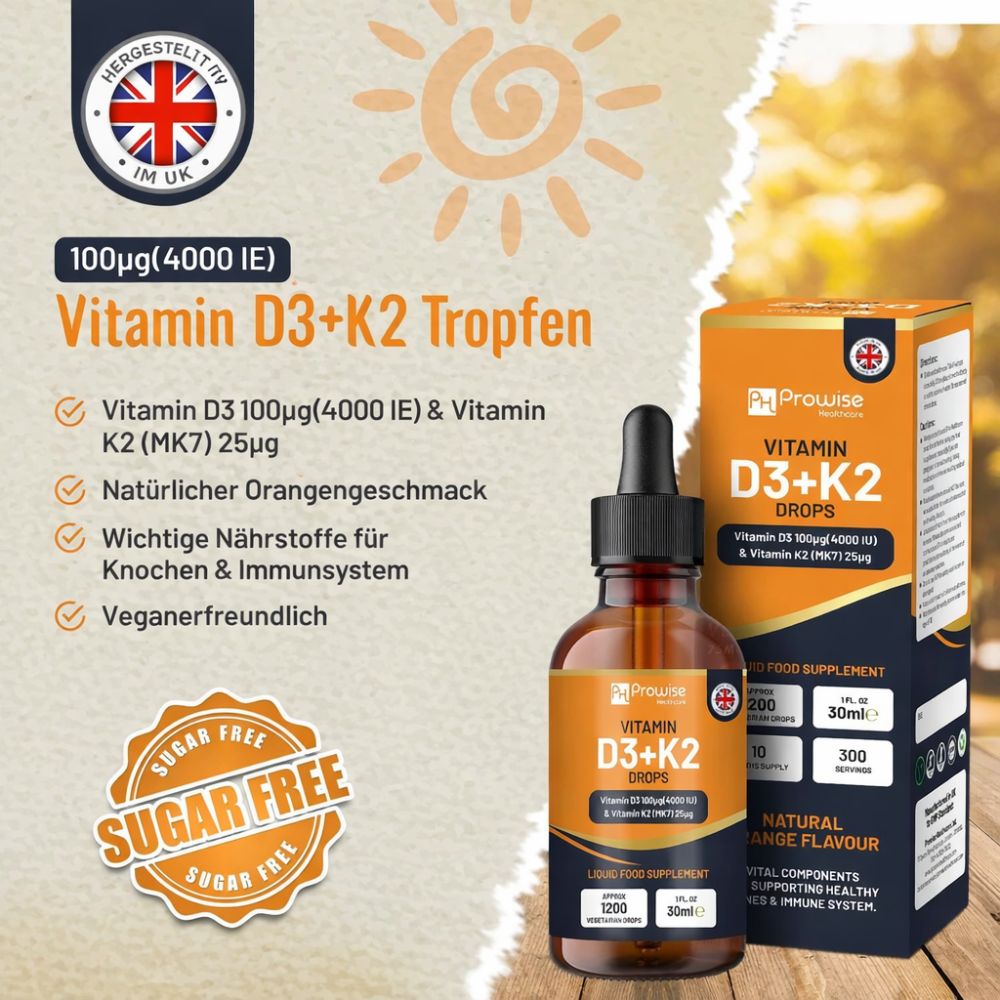 Prowise Healthcare | Vitamin D3 4000 IE + K2 MK7 25 µg Tropfen - 30ml