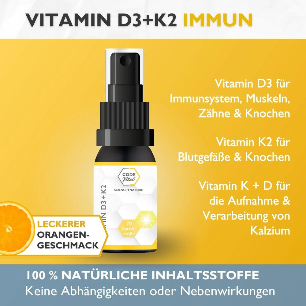Code Vital | Vitamin D3+K2 Immun Spray - Für dein IMMUNSYSTEM