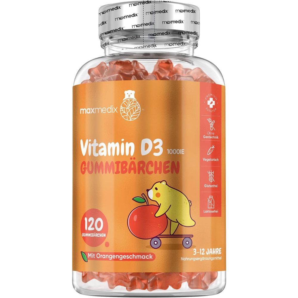 maxmedix | Vitamin D3 Kinder Gummibärchen 1000 IE - 120 Stück