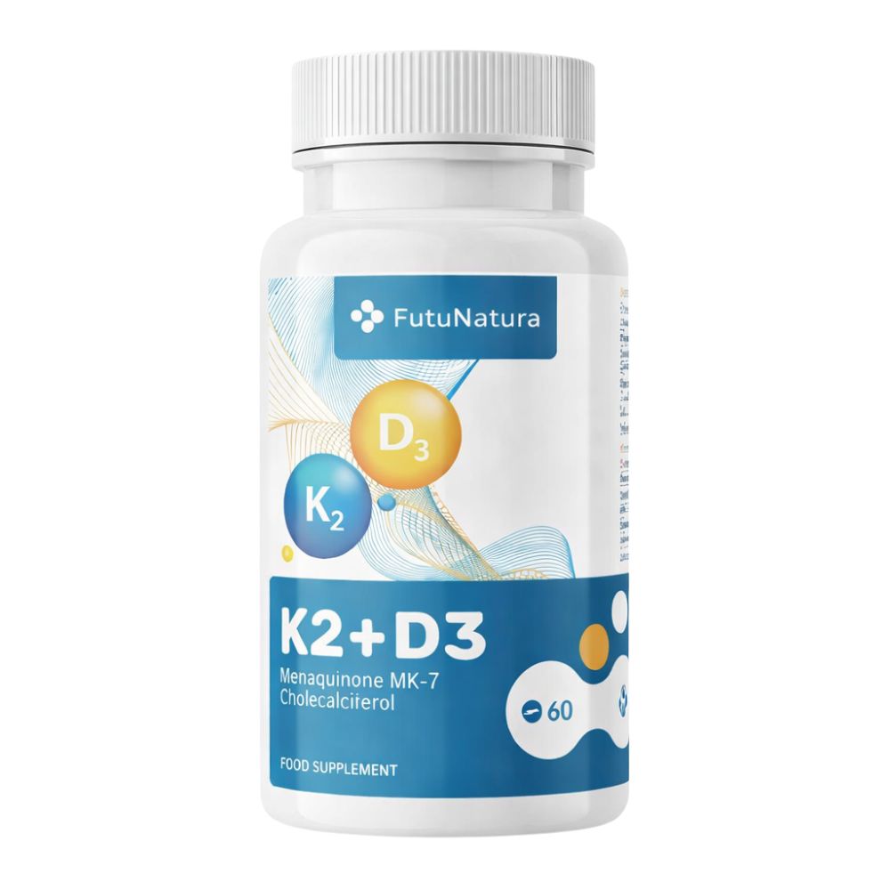 FutuNatura | Vitamin K2 + D3 für gesunde Knochen - 60 Tabletten
