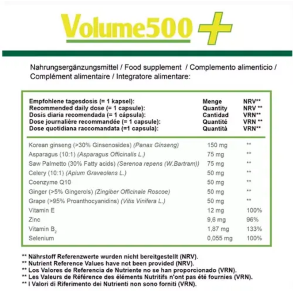 500Cosmetics | Volume500 Sperma Tabletten - 30 Kapseln
