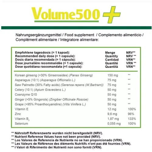 500Cosmetics | Volume500 Sperma Tabletten - 30 Kapseln