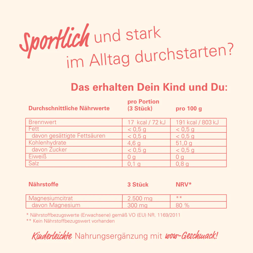WOWTAMINS I Magnesium Gummies für Muskelfunktion & Energie - zuckerfrei