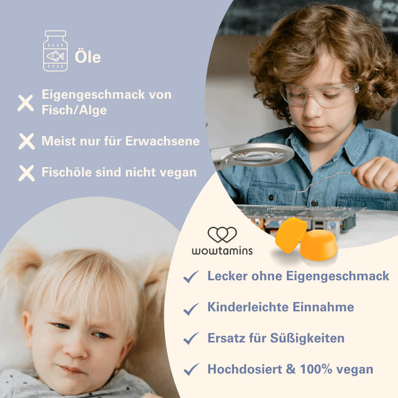WOWTAMINS I Omega 3 Gummies I zuckerfrei I Omega 3s für Kinder