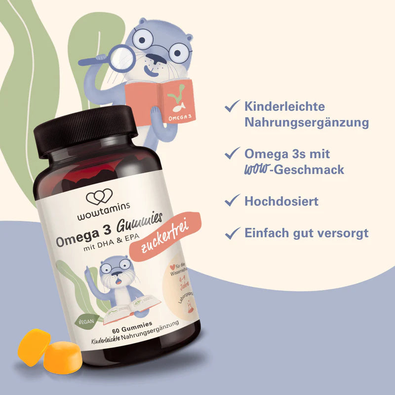 WOWTAMINS I Omega 3 Gummies I zuckerfrei I Omega 3s für Kinder