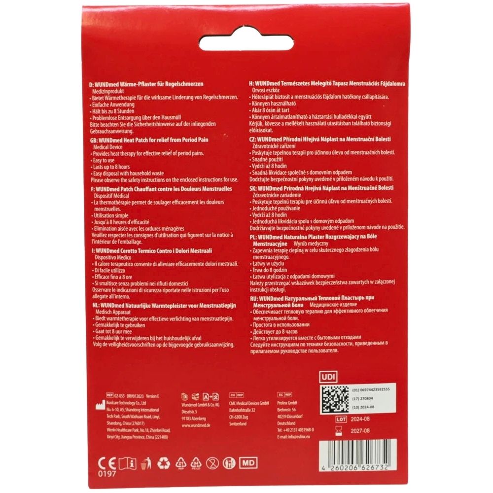 WUNDmed | Wärme Pflaster für Regelschmerzen 22x9cm - 1 Stück