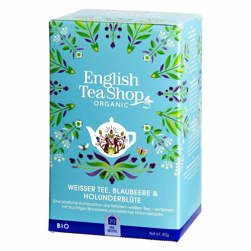 English Tea Company | Weißer Tee mit Blaubeere & Holunderblüte - 20 Teebeutel