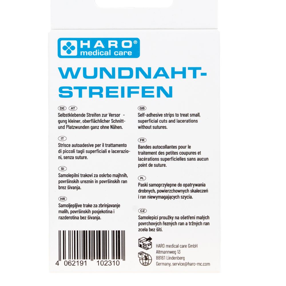 Haro | Wundnahtstreifen zur Versorgung kleiner, oberflächlicher Wunden - 5 Stück