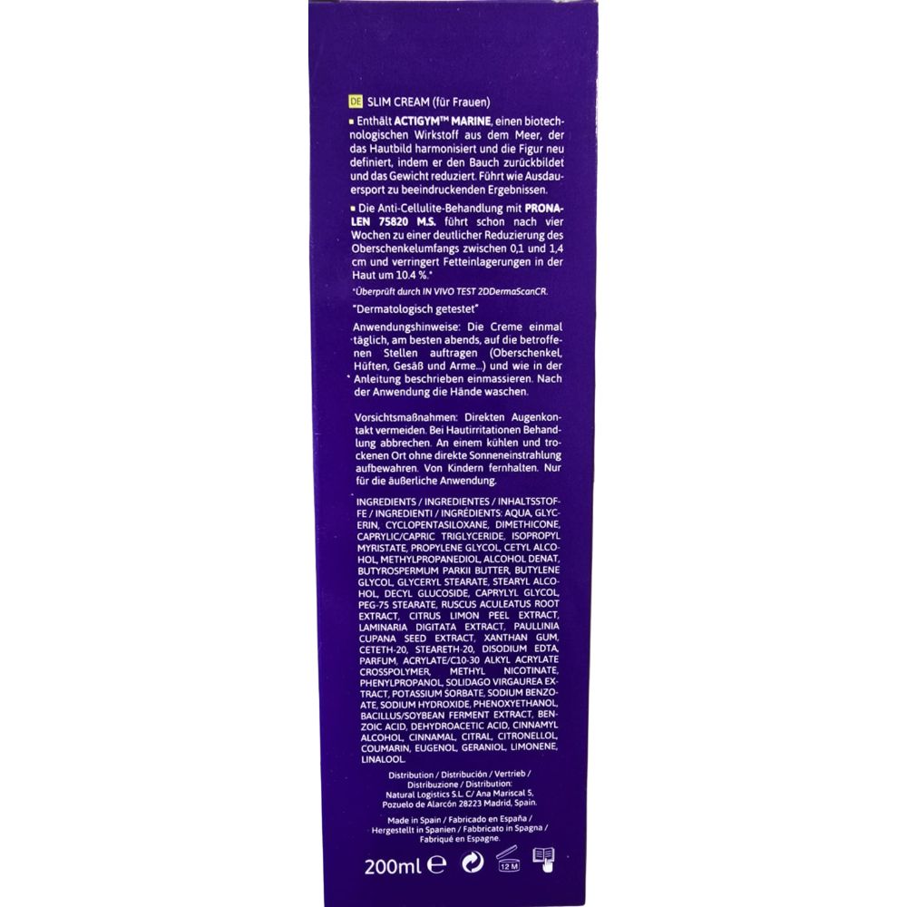 500Cosmetics | XS Natural Slim Cream for Women – Straffende Körpercreme - 200ml