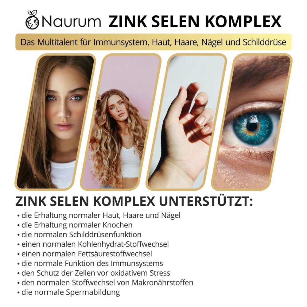 Naurum | Zink Selen Komplex - 120 Kapseln - 4 Monatsvorrat