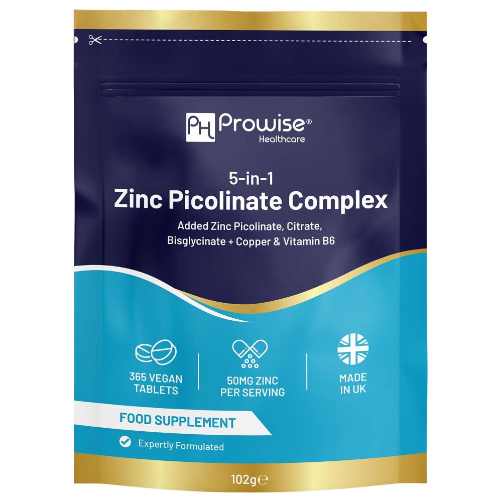 Prowise Healthcare | 5-in-1 Zinkpicolinat-Komplex 50 mg - 365 vegane Tabletten