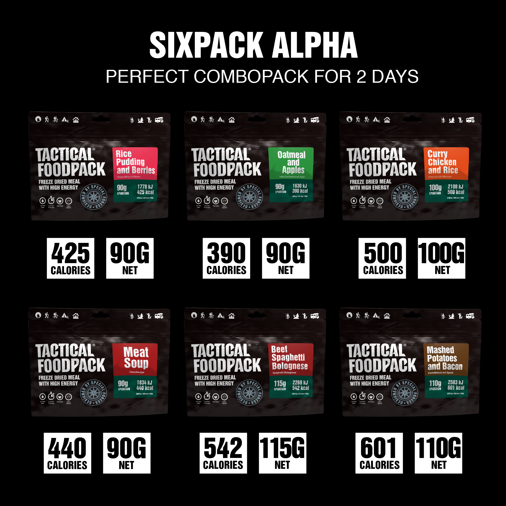 Tactical Foodpack | Sixpack Alpha 595g
