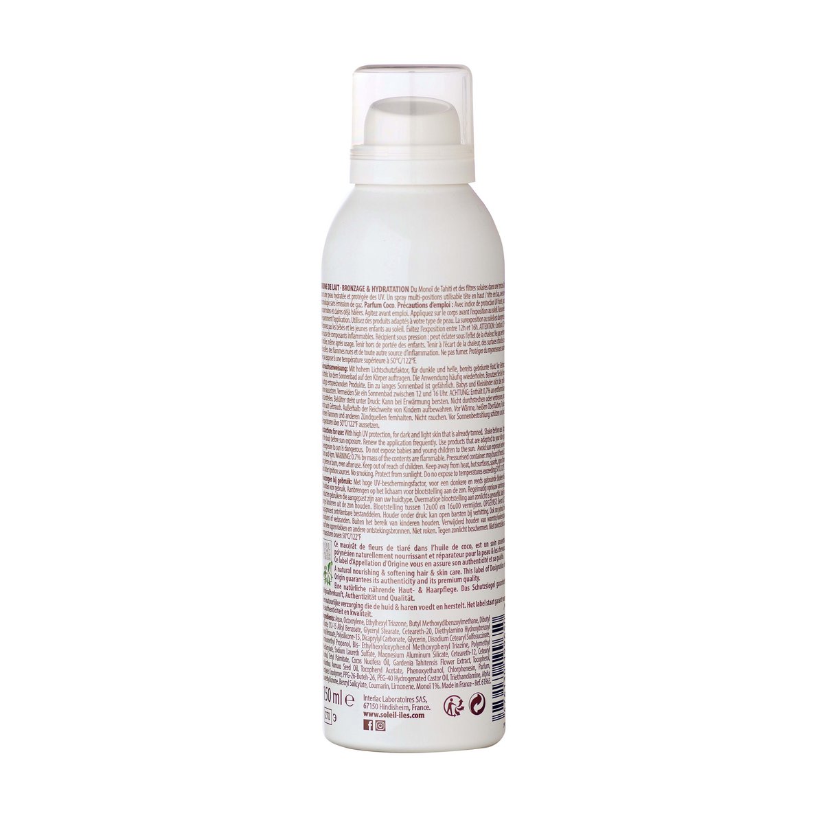 Soleil des Iles | Sonnenschutz-Milchspray mit Kokosduft - SPF50