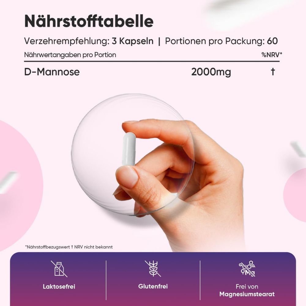 WeightWorld | D-Mannose zur Unterstützung gegen Harnwegsinfektionen - 180 Kapseln