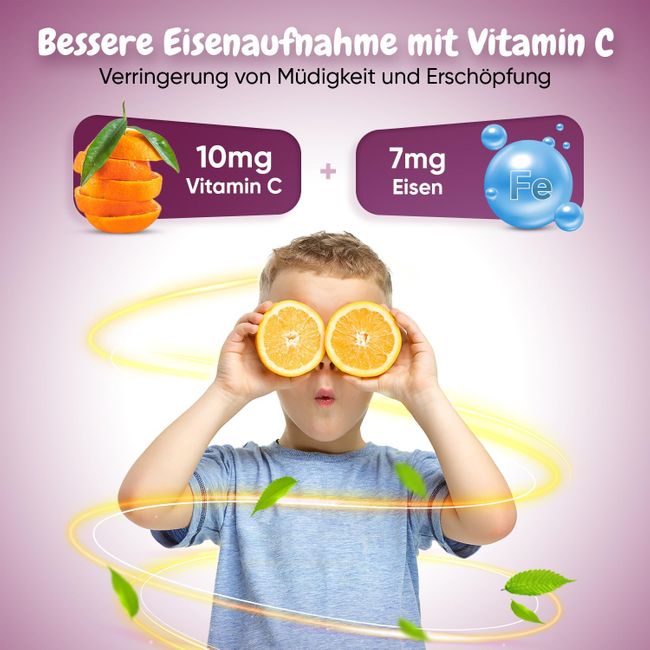 maxmedix | Eisen & Vitamin C Gummibärchen für Kinder - 120 Stück