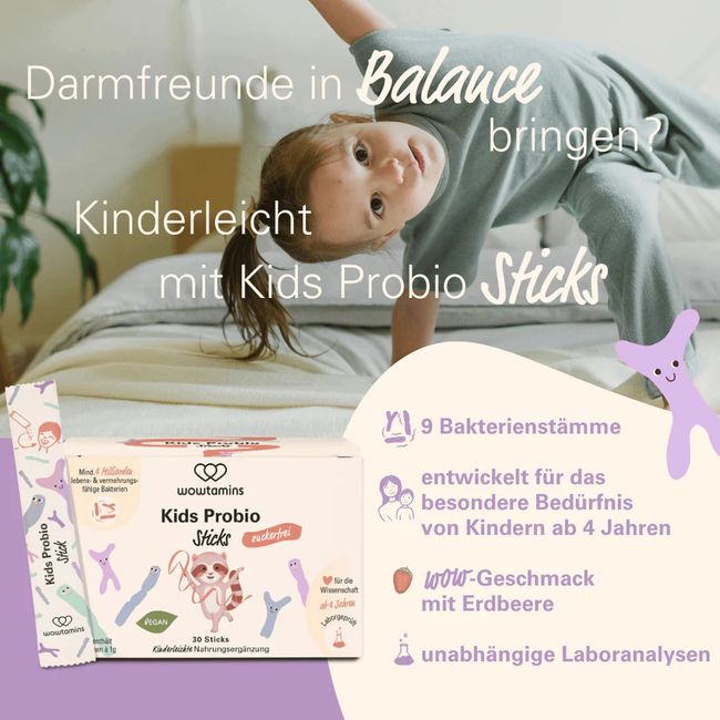 wowtamins Kids Probio Sticks - 30 zuckerfreie Sticks