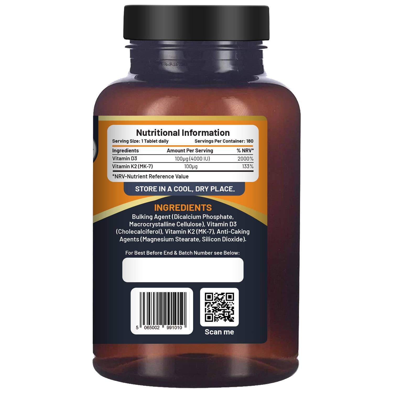 Prowise Healthcare | Vitamin D3 4000 IE & K2 MK7 100 µg - 180 Vegetarische Tabletten