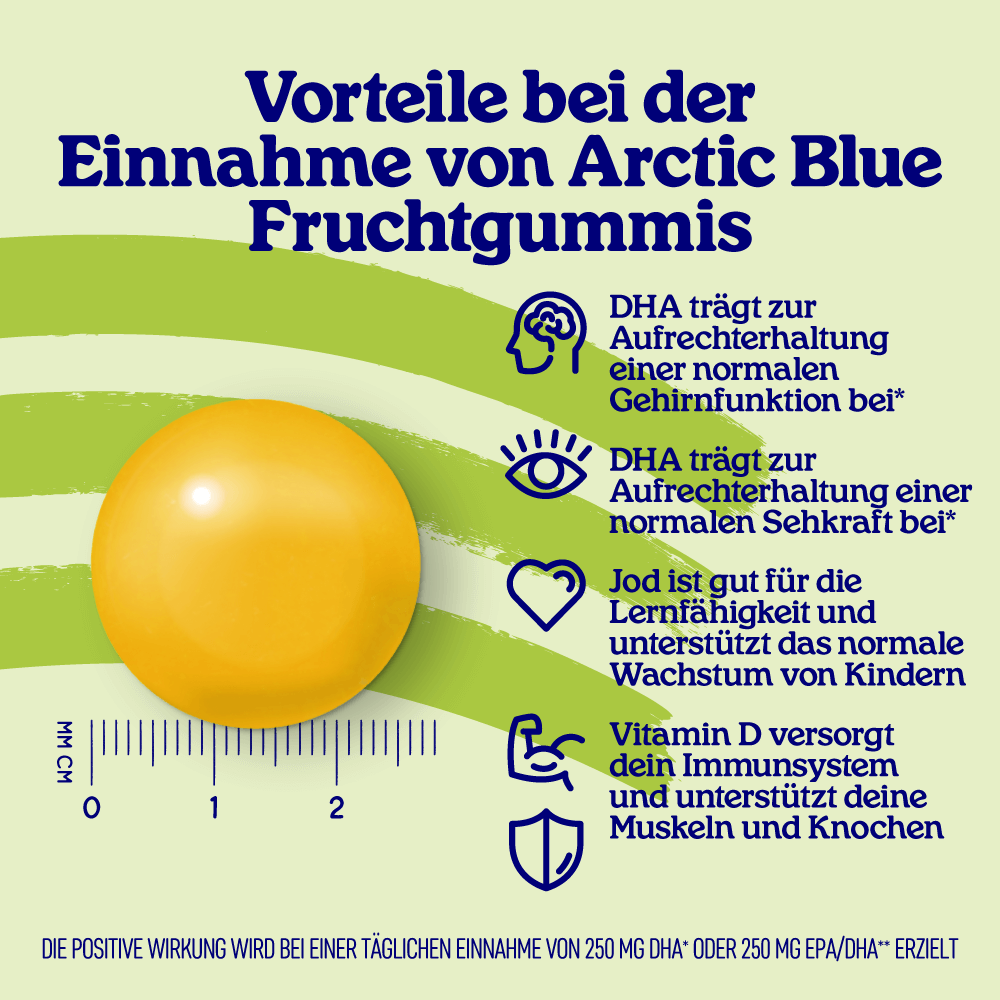 Arctic Blue Vegane Omega-3-Gummis DHA Vitamin D3 und Jod (30 Gummis)
